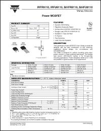 Click here to download SIHFR9110TL-E3 Datasheet