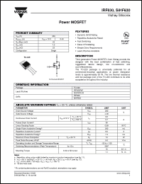 Click here to download SIHF630-E3 Datasheet