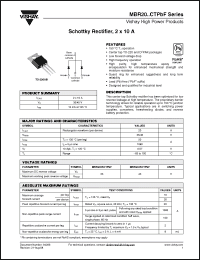 Click here to download MBR2035CTPBF Datasheet