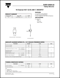 Click here to download SUM110N04-03 Datasheet