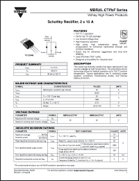 Click here to download MBR2545CTPBF Datasheet