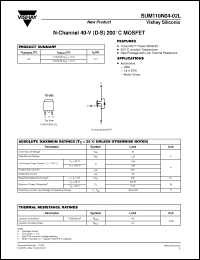 Click here to download SUM110N04-02L Datasheet