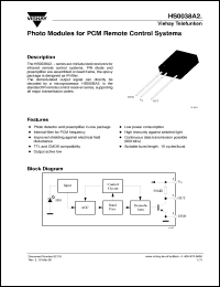 Click here to download HS0038A2 Datasheet