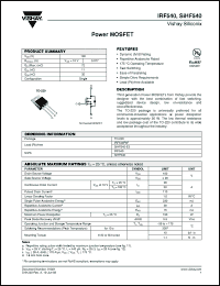 Click here to download SIHF540-E3 Datasheet
