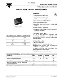 Click here to download MURS260 Datasheet