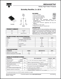 Click here to download MBR4045WTPBF Datasheet