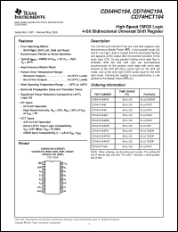 Click here to download CD54HC194_1 Datasheet