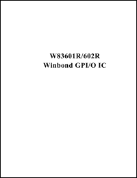 Click here to download W83601R602 Datasheet