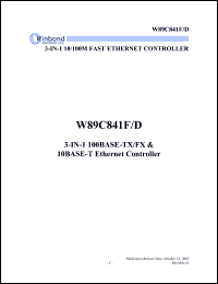 Click here to download W89C841D Datasheet
