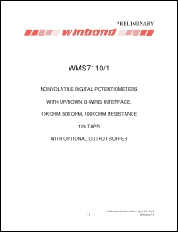 Click here to download WMS7110100P Datasheet
