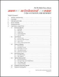 Click here to download W39L040AT70Z Datasheet