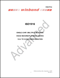 Click here to download ISD1916SYI Datasheet