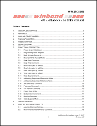 Click here to download W9825G6DH75I Datasheet