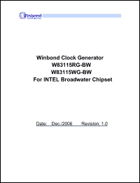 Click here to download W83115RG-BW Datasheet
