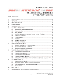 Click here to download W39V080APZ Datasheet