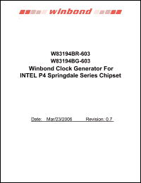 Click here to download W83194BR-603 Datasheet