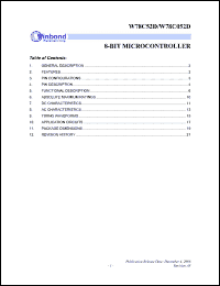 Click here to download W78C052D40PL Datasheet