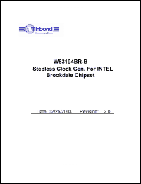 Click here to download W83194BR-B Datasheet