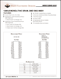 Click here to download WMS128K8L-100CI Datasheet