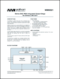 Click here to download WM8521HCED/V Datasheet