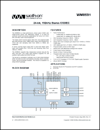 Click here to download WM8591GEDS/V Datasheet