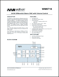Click here to download WM8718EDS Datasheet