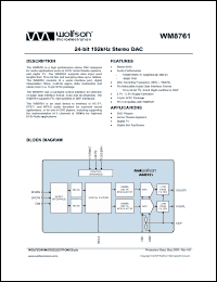 Click here to download WM8761GEDR Datasheet
