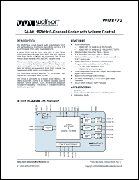 Click here to download WM8772EFT/R Datasheet