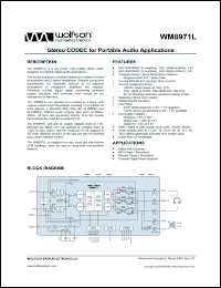 Click here to download WM8971LEFL/R Datasheet