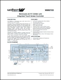 Click here to download WM9705SEFT/V Datasheet