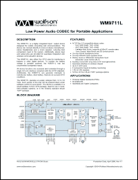 Click here to download WM9711L Datasheet