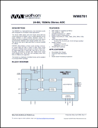 Click here to download WM8781GEDS Datasheet