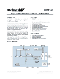Click here to download WM8152SCDS Datasheet