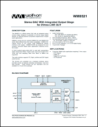 Click here to download WM8521 Datasheet