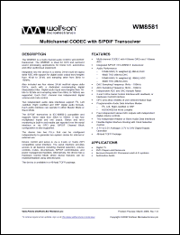 Click here to download WM8581SERV Datasheet