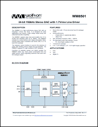 Click here to download WM8501 Datasheet