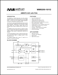 Click here to download WM8200-10IFL Datasheet