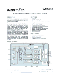 Click here to download WM8196SCDS Datasheet