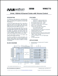 Click here to download WM8770SIFT Datasheet
