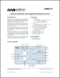 Click here to download WM8721SEDS Datasheet