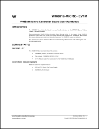 Click here to download WM8816-MICRO-EV1M Datasheet