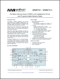 Click here to download WM8731SEDS Datasheet