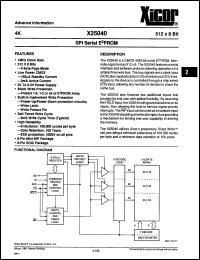 Click here to download X25040PM3 Datasheet