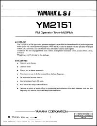 Click here to download YM2151 Datasheet