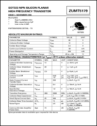 Click here to download ZUMT5179 Datasheet