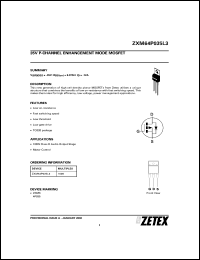 Click here to download ZXM64P035L3 Datasheet