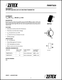 Click here to download FMMT620 Datasheet