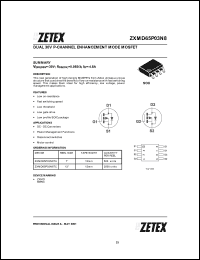 Click here to download ZXMD65P03N8 Datasheet