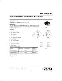 Click here to download ZXMN2A04DN8 Datasheet