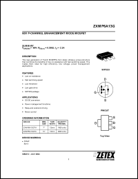 Click here to download ZXMP6A13 Datasheet